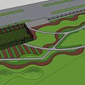 Scenic Park Landscape Design With Lush Green Lawn Colorful Trees Soccer Field And Walking Paths