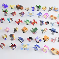 Colorful Building Blocks Collection With Various Animal And Vehicle Shapes