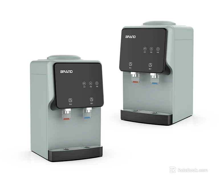 Two BRANO Water Dispensers With Hot Cold Outlets Different Sizes Daily Appliances 3d model 