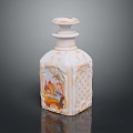 Artistic Ceramic Bottle Sculpture With Intricate Gold Accents And Hand Painted Colorful Patterns