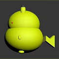 Cute Yellow Chubby Round Game Character With Black Ears Red Cheek Dots And Smiling Face