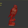 Lifelike Eagle Perched On Wooden Base With Detailed Feather Texture