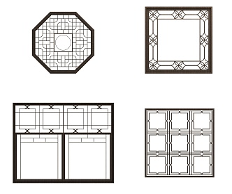 New Chinese-style openwork window pane 3d model