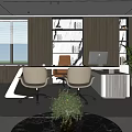 New Chinese Office Chairman Office Manager Office Desk and Chair Combination Office Computer Combination Reception Sofa Leather Sofa Boss Table 3d model