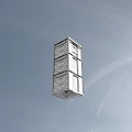 Contemporary Elevator Structure Featuring Glass Panels And Stainless Steel Frames 3d model