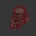 Green Ruffled Cape Design On Mannequin With Elegant Fashion Details