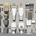 Modern Bathroom Toilets In Various Styles With Sinks Towel Racks And Accessories