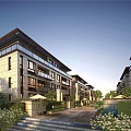 Semi Detached Villa Modern Exterior Design With Landscaped Garden And Courtyard Greenery