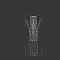 Futuristic Weapon 3D Render With Metallic Body And Blue Glowing Engines