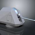 Military Weapon Turret With Long Gun Barrel And Gray Mounting Structure