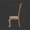 Elegant Golden Dining Chair With Carved Backrest Curved Legs And Light Padded Seat