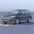 Audi Dark Gray SUV Car Showcase In Brand Parking Area With Logo Mark