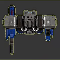 Mechanical Robot Model With Blue Legs Silver Upper Body And Armored Arms