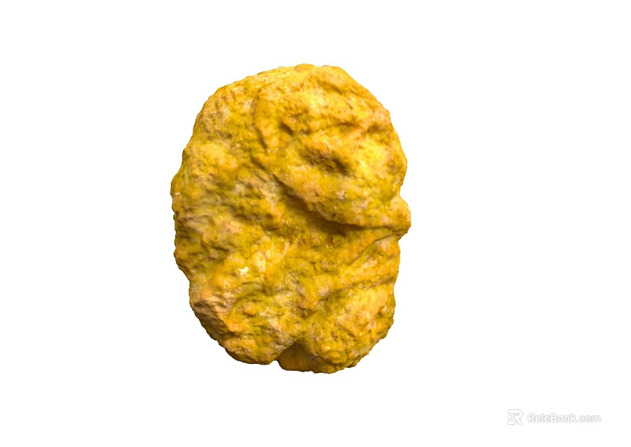 Yellow Sponge Natural Marine Animal With Textured Surface In Underwater Habitat 3d model 