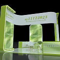 Sy1112023 Exhibition Booth Green Transparent Luminous Curved Arch Structure Design