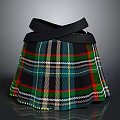 Plaid Kilt Skirt With Black Belt And Vibrant Green Red Blue Yellow Patterns