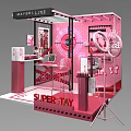 Maybelline Exhibition Booth Display Shelves With Superstar Matte Lipstick And Pink Theme Interior Design