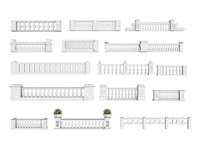 Fence, Railing, Guardrail 3d model