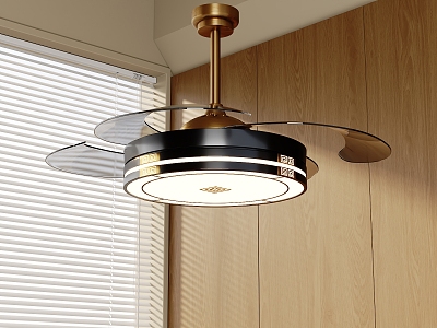 New Chinese Style Fan Light Invisible Fan Light Ceiling Fan Light Simple Fan Light Electric Fan Light 3d model