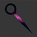 Starry Sky Pattern Scissors With Black Purple Gradient And Round Handle