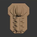 Detailed Golden Commercial Equipment 3D Model With Structured And Curved Design Sections