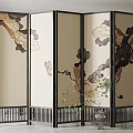 New Chinese-style screen partition screen 3d model