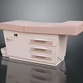 Modern Light Pink Massage Table With Storage Drawers And Control Panel Buttons 3d model