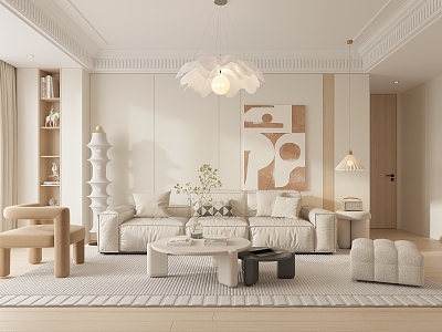 Cream wind home living room model