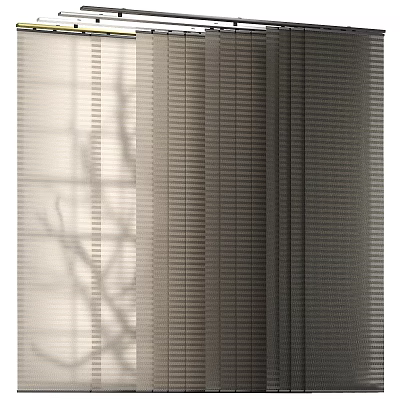 Modern Venetian Blinds Filtering Natural Light With Branch Shadows And Soft Patterns 3d model