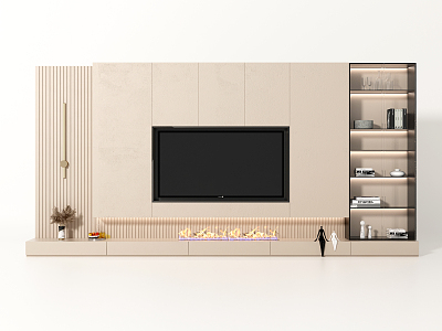 Modern TV Background Cabinet 3d model