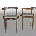 Modern Wooden Dining Chairs With White Padded Seats Crossed Legs And Metal Accents