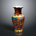 Colorful Ornate Ceramic Decorative Furniture Vase For Home Interior With Intricate Patterns