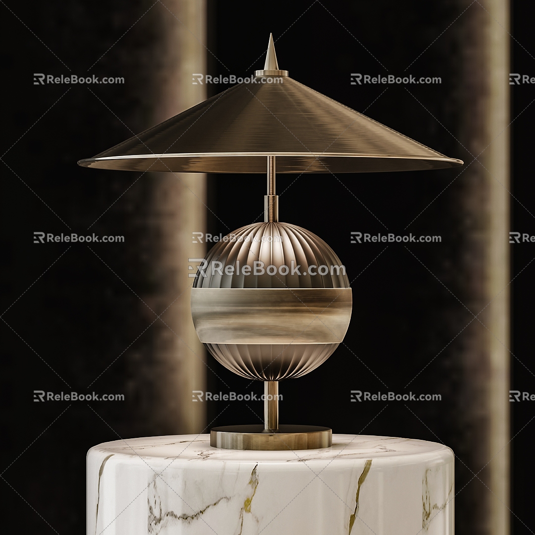 All Copper Table Lamp Lamps Table Lamp Vintage All Copper Bronze 3d model