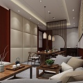 New Chinese-style Negotiation Area Reception Room 3d model