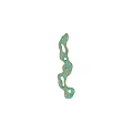 Modern Wave Shaped Metal Wall Decor With Hollow Out Design And Textured Gold Turquoise Finish