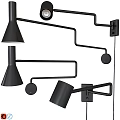 Modern Black Wall Lamps With Curved Metal Arms And Minimalist Designs