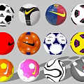 Sports Equipment Soccer Balls Featuring Various Designs Brands And Color Patterns