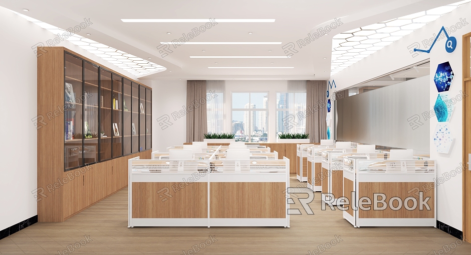 Modern Public Office Office Meeting Room School Office Science and Technology Theme Office Creative Office model