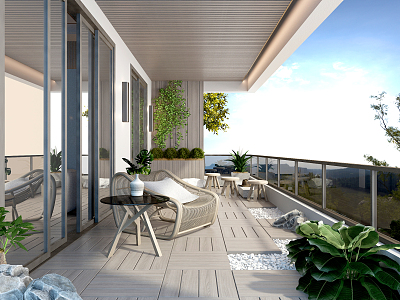 Modern Balcony 3d model