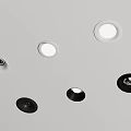 Modern Downlights And Spotlights In White Black Colors With Ceiling Lighting 3d model