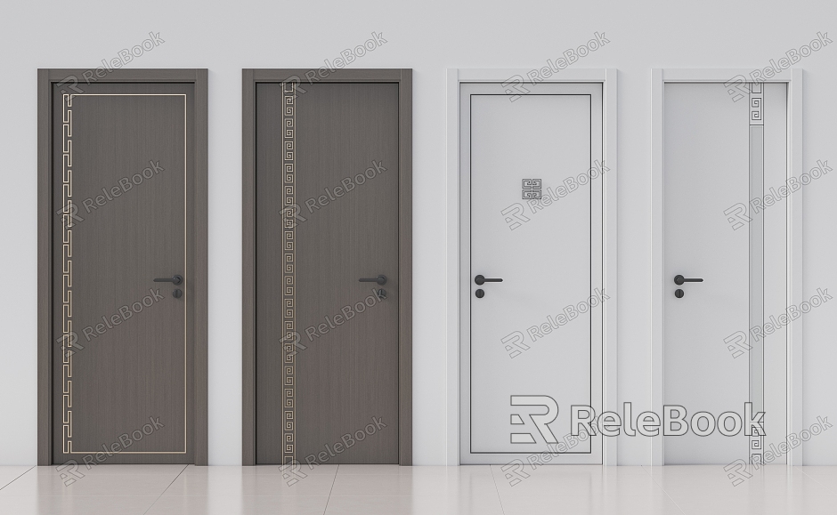 New Chinese style single door swing door bedroom door toilet door model