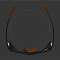 Modern Sunglasses With White Silver Frame Blue Lenses And Orange Temple Tips