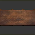 Wooden Desk With Carved Legs Two Cabinet Doors And Classic Design