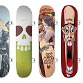 Diverse Skateboards Sports Equipment With Various Artistic Graphic Designs And Creative Prints