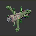 Futuristic Sci-Fi Spaceship With Mechanical Arms Blue Spherical Components And Detailed Structure