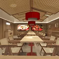 Zhong Shuijiao Restaurant Red Signboard Traditional Craft Authentic Delicious Fillings Interior Glass Windows And Tables
