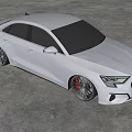 White Audi Sedan with Sporty Alloy Wheels in Modern Showroom Setting Sleek Exterior Design