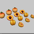 Fresh Juicy Peaches Whole And Halved With Green Leaves On Pink Background