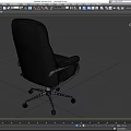 Black Leather Office Chair With High Back Armrests Silver Metal Base And Wheels