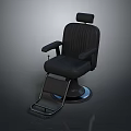 Modern Black Public Chair with Armrests Adjustable Footrest and Metal Base Design